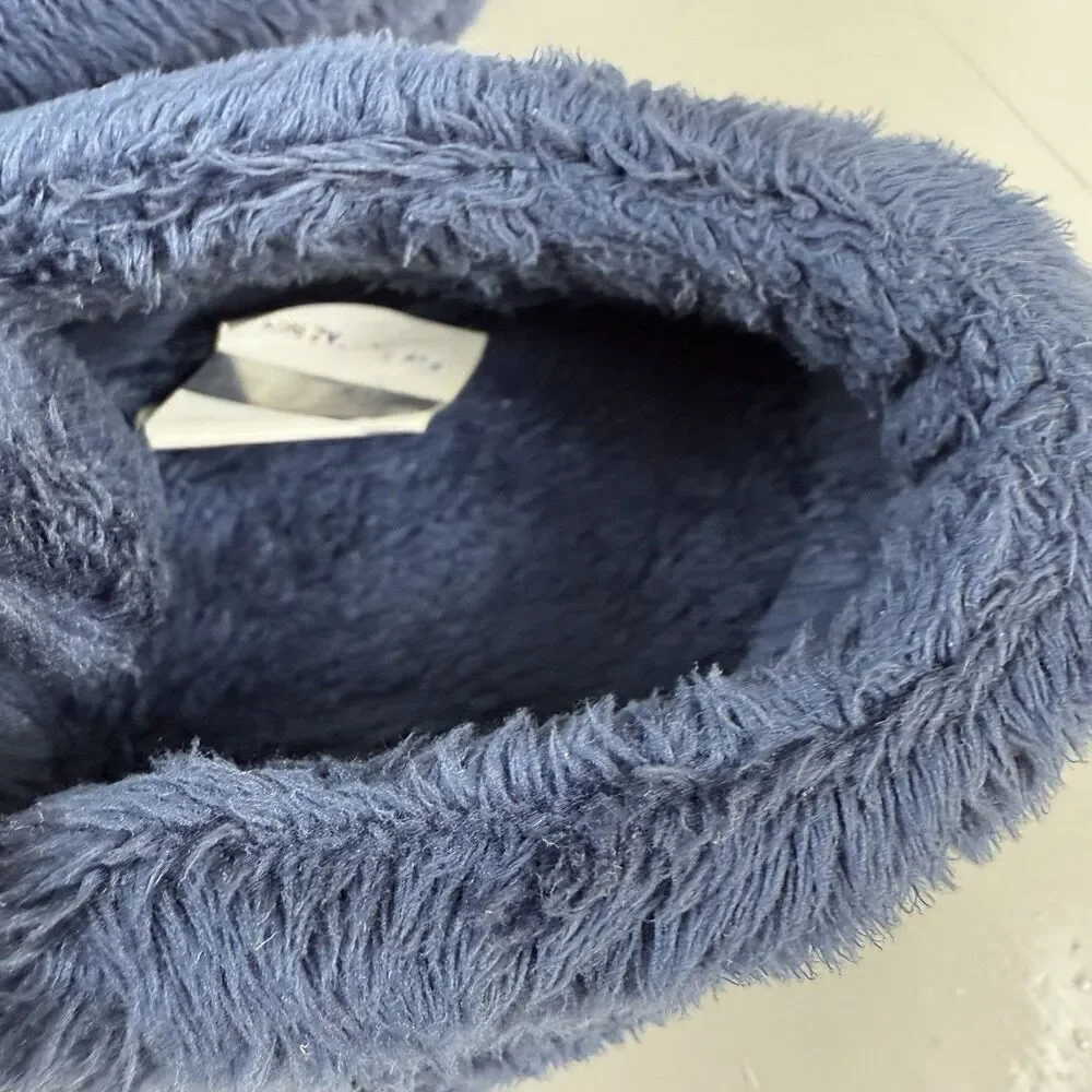 UGG Bixbee Baby Booties Blue Furry Fleece Slippers Shoes Size 4/5